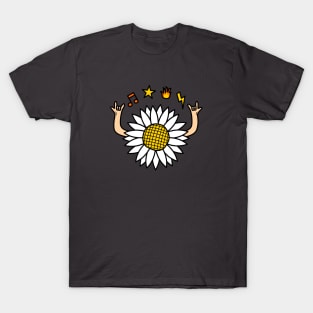 Rock And Roll Daisy Flower T-Shirt